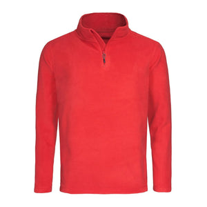 Pile Active Half-zip rosso / S - personalizzabile con logo