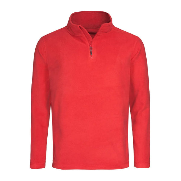 Pile Active Half-zip rosso / S - personalizzabile con logo
