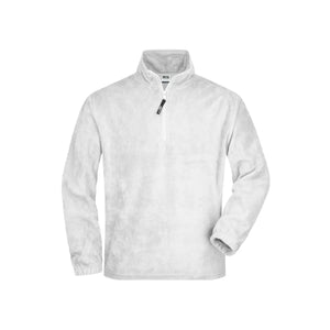 Pile Half-zip bianco / S - personalizzabile con logo