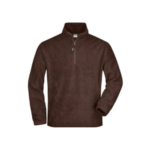 Pile Half-zip marrone / S - personalizzabile con logo