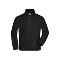 Pile Half-zip nero / S - personalizzabile con logo