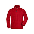 Pile Half-zip rosso / S - personalizzabile con logo