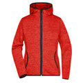 Pile Ladies Knitted cappuccio rosso / S - personalizzabile con logo