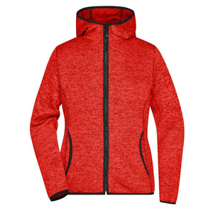 Pile Ladies Knitted cappuccio rosso / S - personalizzabile con logo