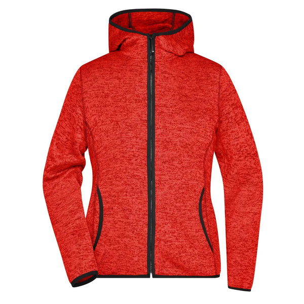 Pile Ladies Knitted cappuccio rosso / S - personalizzabile con logo