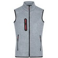 Pile Ladies Knitted Vest light-grey-melange/red / S - personalizzabile con logo