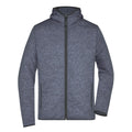 Pile Mens Knitted cappuccio blu / S - personalizzabile con logo