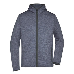 Pile Mens Knitted cappuccio blu / S - personalizzabile con logo