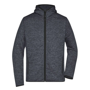 Pile Mens Knitted cappuccio dark-melange/black / S - personalizzabile con logo