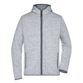 Pile Mens Knitted cappuccio grigio / S - personalizzabile con logo