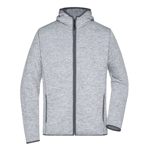 Pile Mens Knitted cappuccio grigio / S - personalizzabile con logo