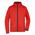 Pile Mens Knitted cappuccio rosso / S - personalizzabile con logo