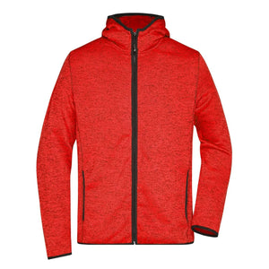 Pile Mens Knitted cappuccio rosso / S - personalizzabile con logo