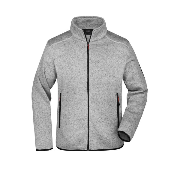 Pile Mens Knitted light-grey-melange/red / S - personalizzabile con logo