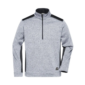 Pile Mens Knitted Workwear Half-zip - Strong bianco / XS - personalizzabile con logo