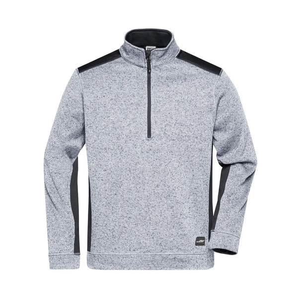 Pile Mens Knitted Workwear Half-zip - Strong bianco / XS - personalizzabile con logo