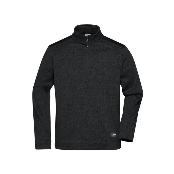 Pile Mens Knitted Workwear Half-zip - Strong nero / XS - personalizzabile con logo