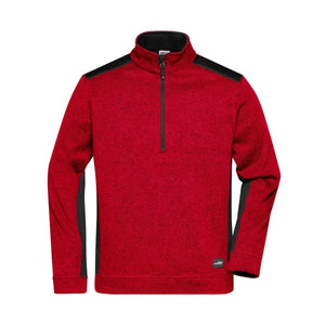Pile Mens Knitted Workwear Half-zip - Strong rosso / XS - personalizzabile con logo