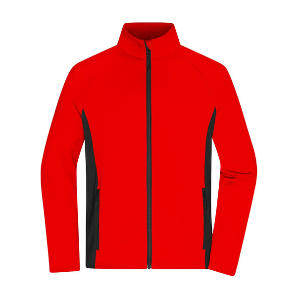 Pile Mens Stretchfleece rosso / XS - personalizzabile con logo