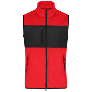 Pile Mens Vest rosso / S - personalizzabile con logo