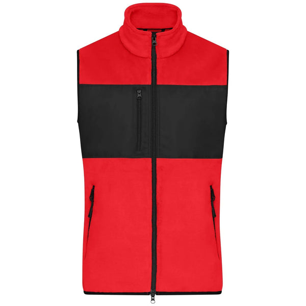 Pile Mens Vest rosso / S - personalizzabile con logo