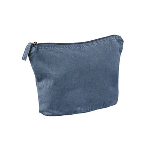 Pochette Garment Dyed blu - personalizzabile con logo
