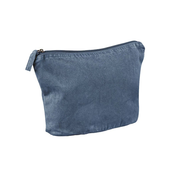 Pochette Garment Dyed blu - personalizzabile con logo