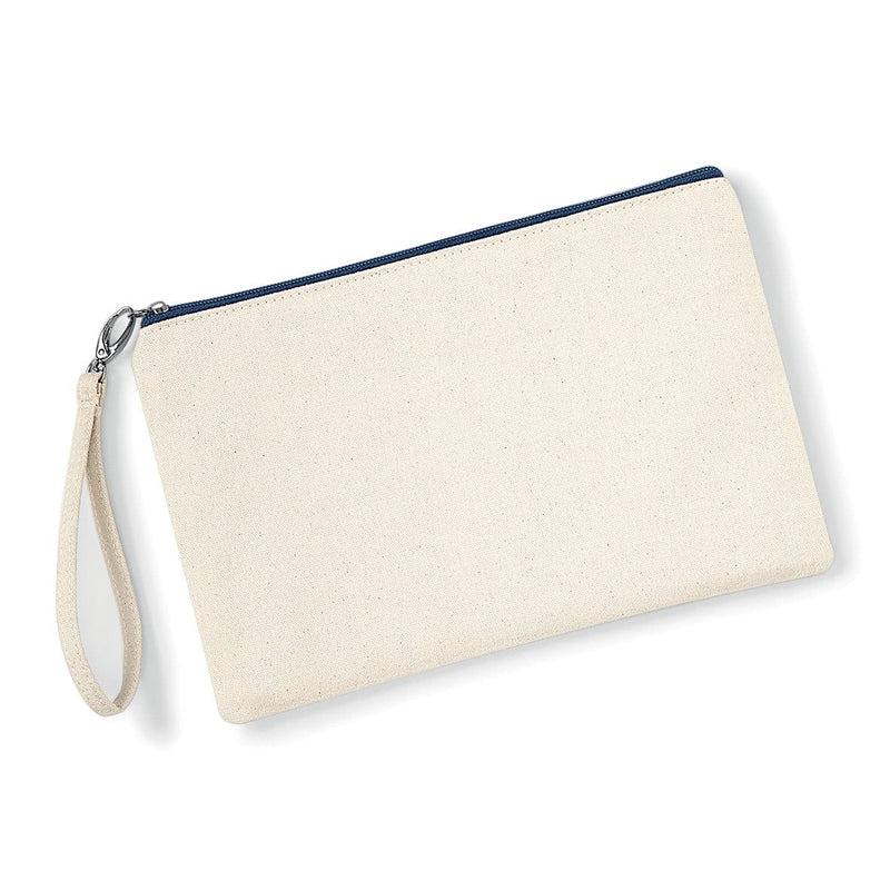 Pochette in Tessuto con cinturino da polso blu navy / UNICA - personalizzabile con logo