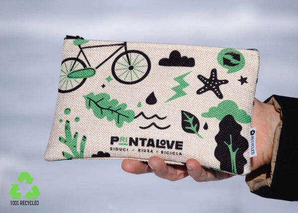 Pochette personalizzata ALL OVER - Iuta RPET 19x14 - personalizzabile con logo