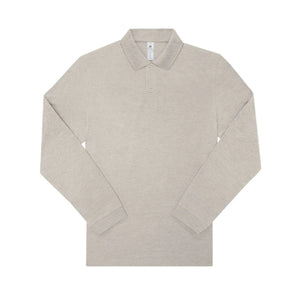 Polo 210 manica lunga Uomo heather grey fog / S - personalizzabile con logo