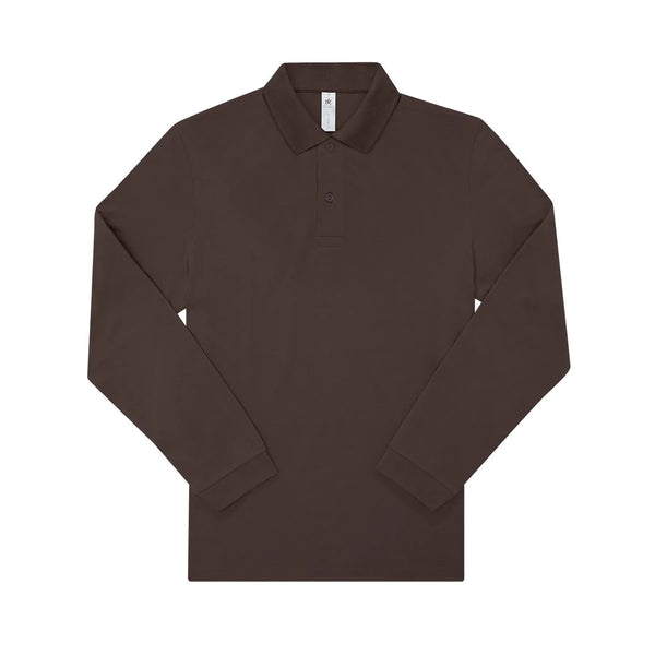 Polo 210 manica lunga Uomo marrone / S - personalizzabile con logo