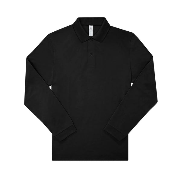 Polo 210 manica lunga Uomo nero / S - personalizzabile con logo