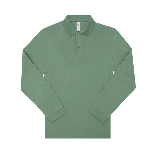 Polo 210 manica lunga Uomo verde / S - personalizzabile con logo