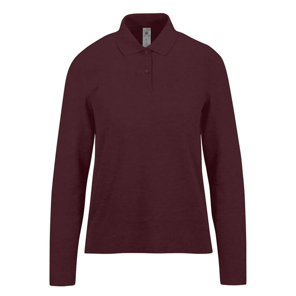 Polo 210 maniche lunghe Donna bordeaux / XS - personalizzabile con logo