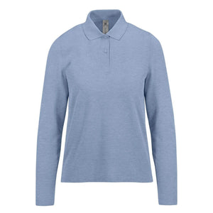 Polo 210 maniche lunghe Donna heather blue / XS - personalizzabile con logo