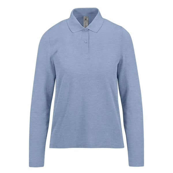 Polo 210 maniche lunghe Donna heather blue / XS - personalizzabile con logo