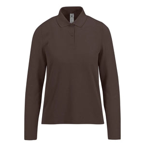 Polo 210 maniche lunghe Donna marrone / XS - personalizzabile con logo