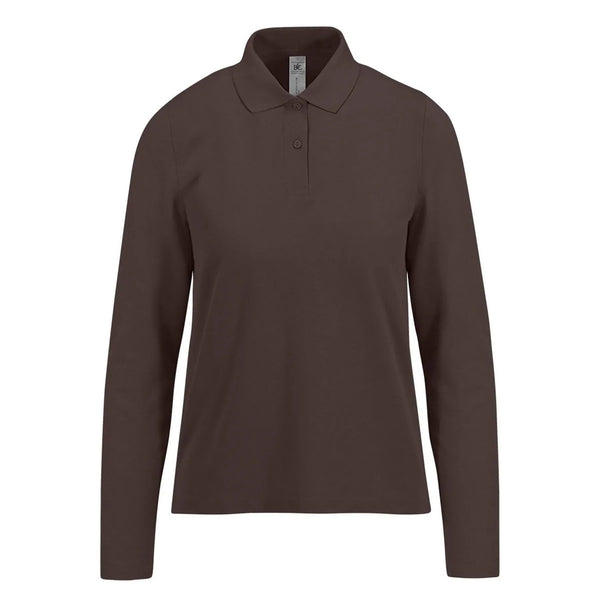 Polo 210 maniche lunghe Donna marrone / XS - personalizzabile con logo
