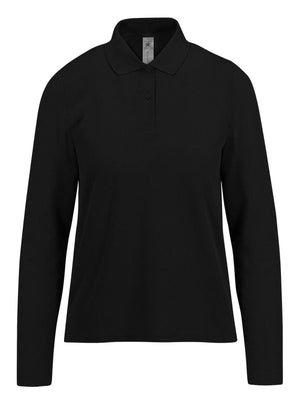 Polo 210 maniche lunghe Donna nero / L - personalizzabile con logo