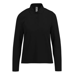 Polo 210 maniche lunghe Donna nero / XS - personalizzabile con logo