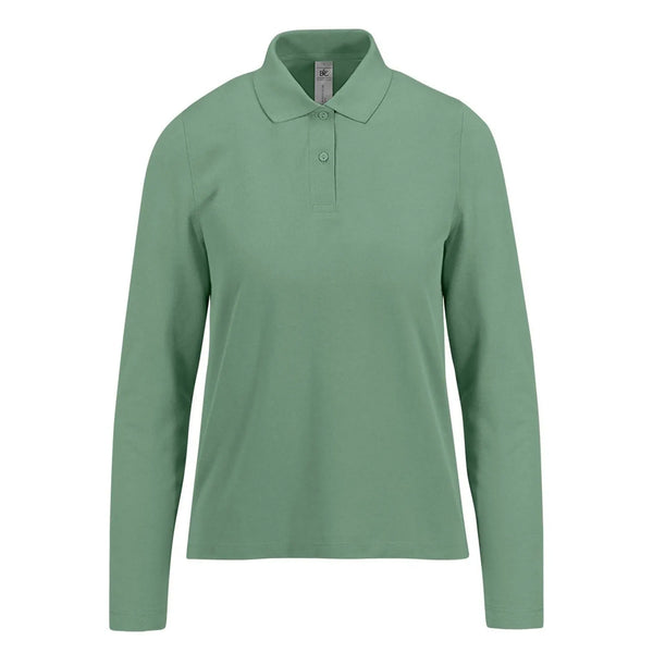 Polo 210 maniche lunghe Donna verde / XS - personalizzabile con logo