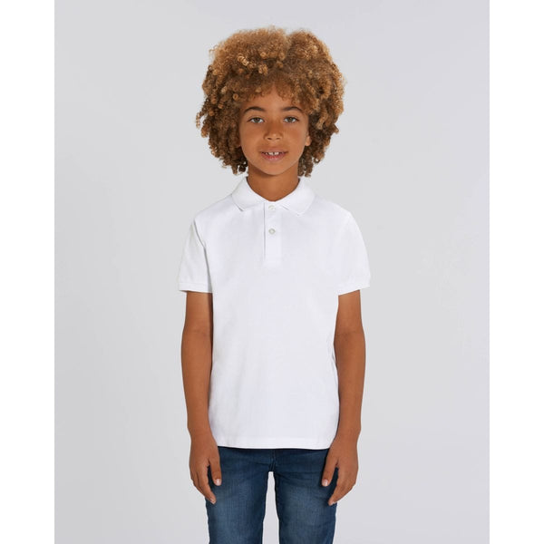 Polo Bambino Iconic Mini Sprinter bianco / 3-4/98-104cm - personalizzabile con logo