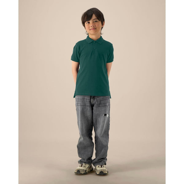 Polo Bambino Iconic Mini Sprinter verde / 9-11/134-146cm - personalizzabile con logo
