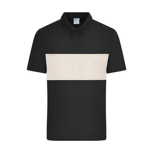 Polo colour-block UNISEX nero / XXS - personalizzabile con logo
