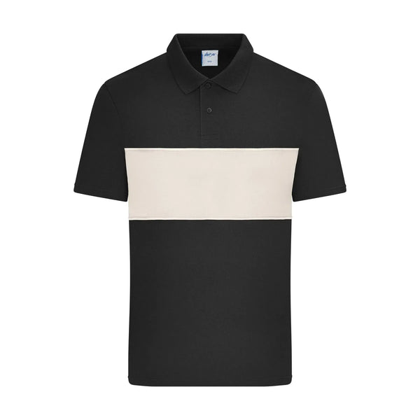 Polo colour-block UNISEX nero / XXS - personalizzabile con logo