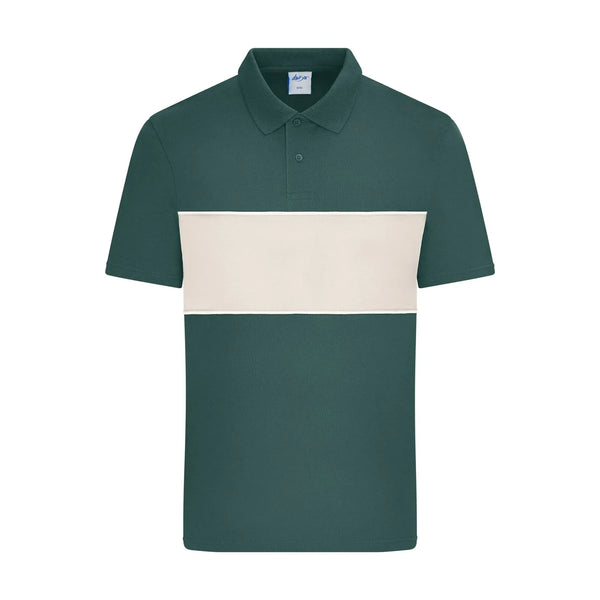 Polo colour-block UNISEX verde / XXS - personalizzabile con logo