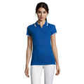 Polo  Donna Pasadena 200G Blu Reale/bianco / S - personalizzabile con logo