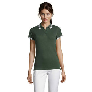 Polo  Donna Pasadena 200G Forest Green/White / S - personalizzabile con logo
