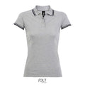 Polo  Donna Pasadena 200G Grey Melange/ French Navy / S - personalizzabile con logo