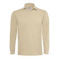 Polo Heavymill Manica Lunga beige / S - personalizzabile con logo